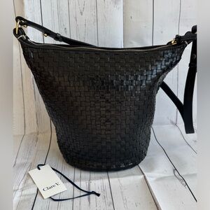 EUC - Clare V. Petite Jeanne – Black Woven Checker